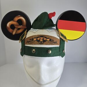 New Disney World Germany Mickey Mouse Ears Hat Epcot Pretzel Flag One Size